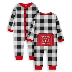 🎄 Tipsy Elves Toddler Christmas Crew Plaid Onesie Pajamas 2T 3T 4T NEW 🎅